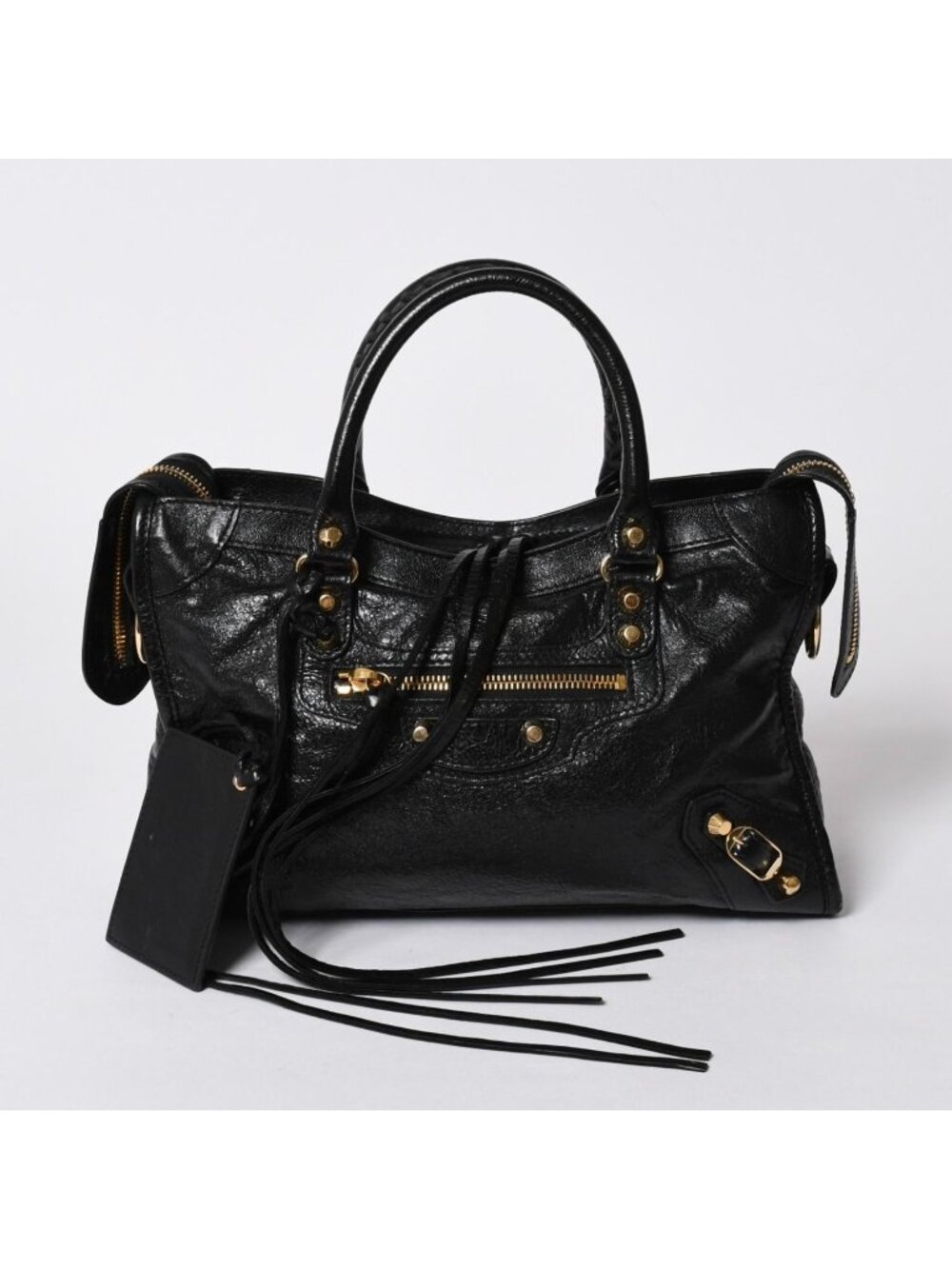 Balenciaga Classic City Small Handbag Leather Black Gold